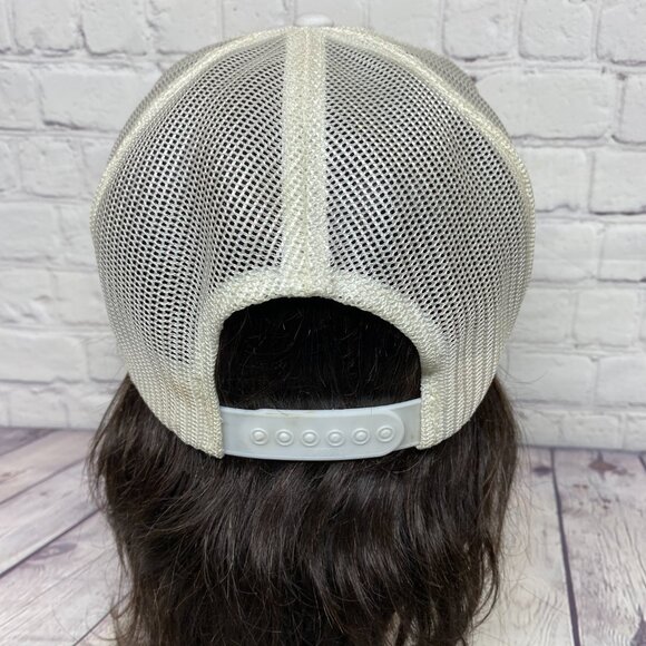 Vintage Texaco Trucker Hat Mesh Cap Snapback White Patch Oilfield - CRACKED BILL - Picture 3 of 12